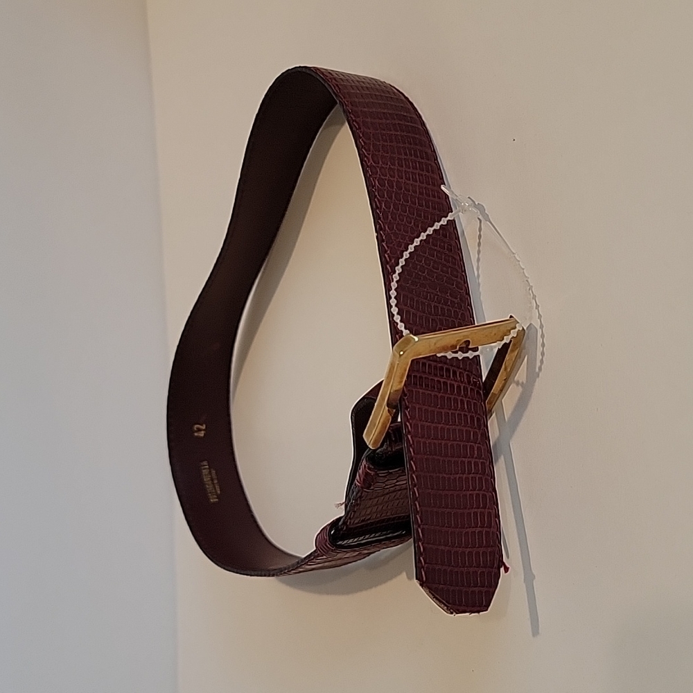Bottega Veneta Kids Belt red snakeskin needs holes gold hardware